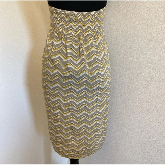 VTG Y2K Ecko Red UNLTD Dress L Halter Tank Tan Mustard Boho Beachy Babydoll Mini - Picture 7 of 15